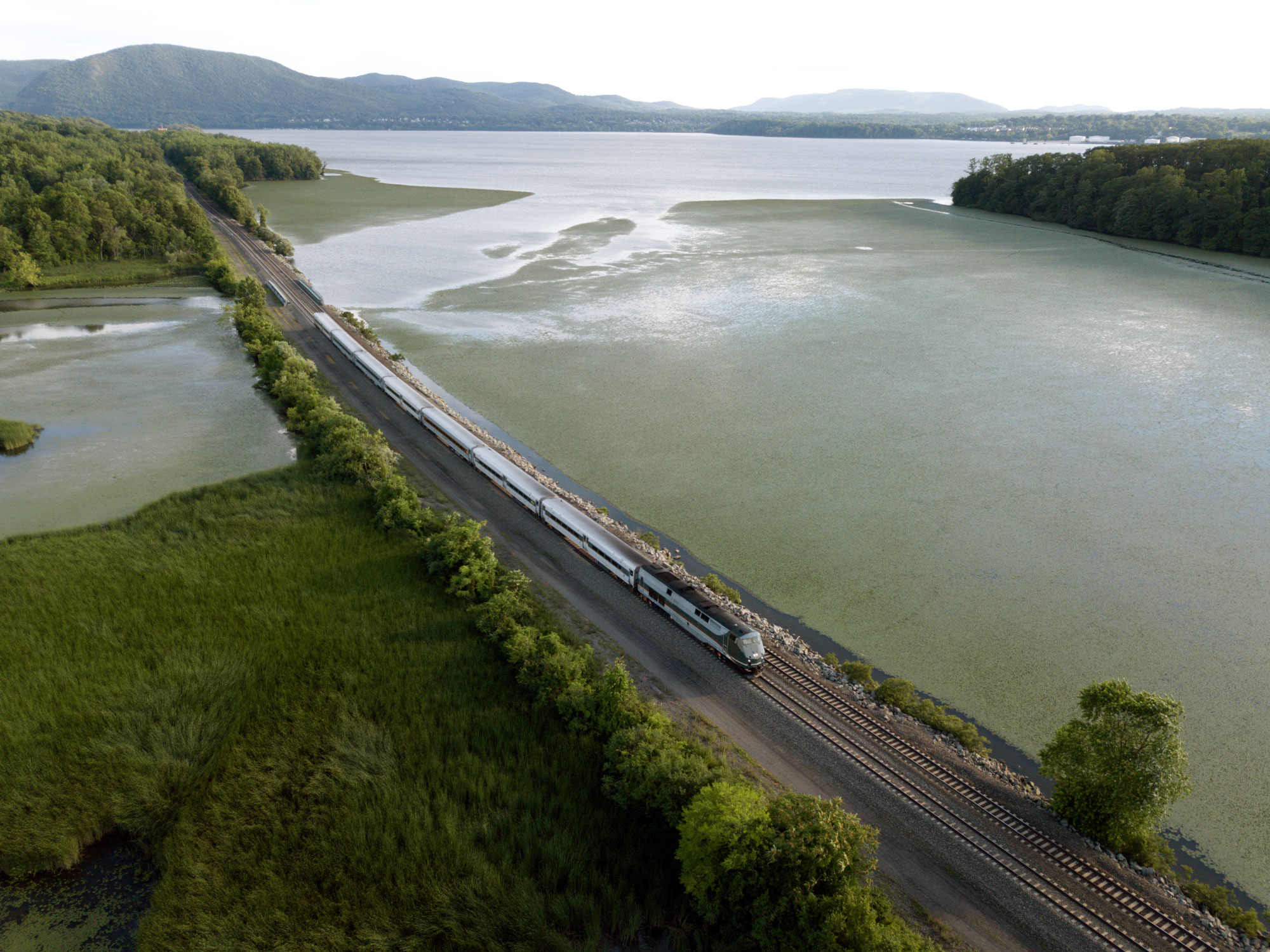 Passenger train traveling