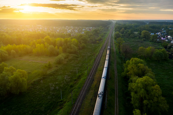 Freight traing on the railroad